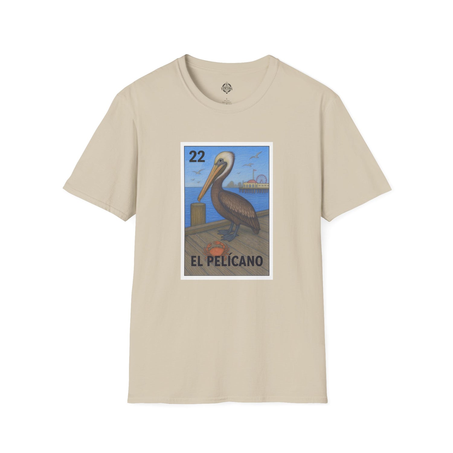 Pelican Lotería Unisex - Soft Style U.S. Cotton T-Shirt (El Pelícano)