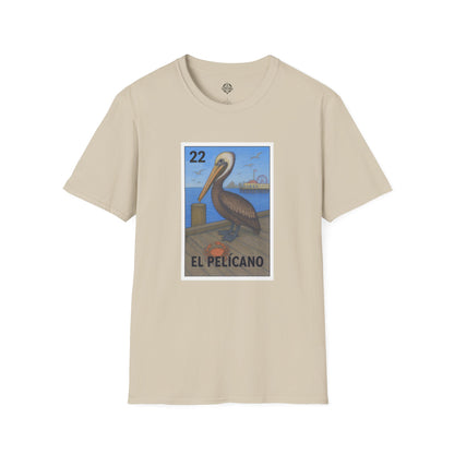 Pelican Lotería Unisex - Soft Style U.S. Cotton T-Shirt (El Pelícano)