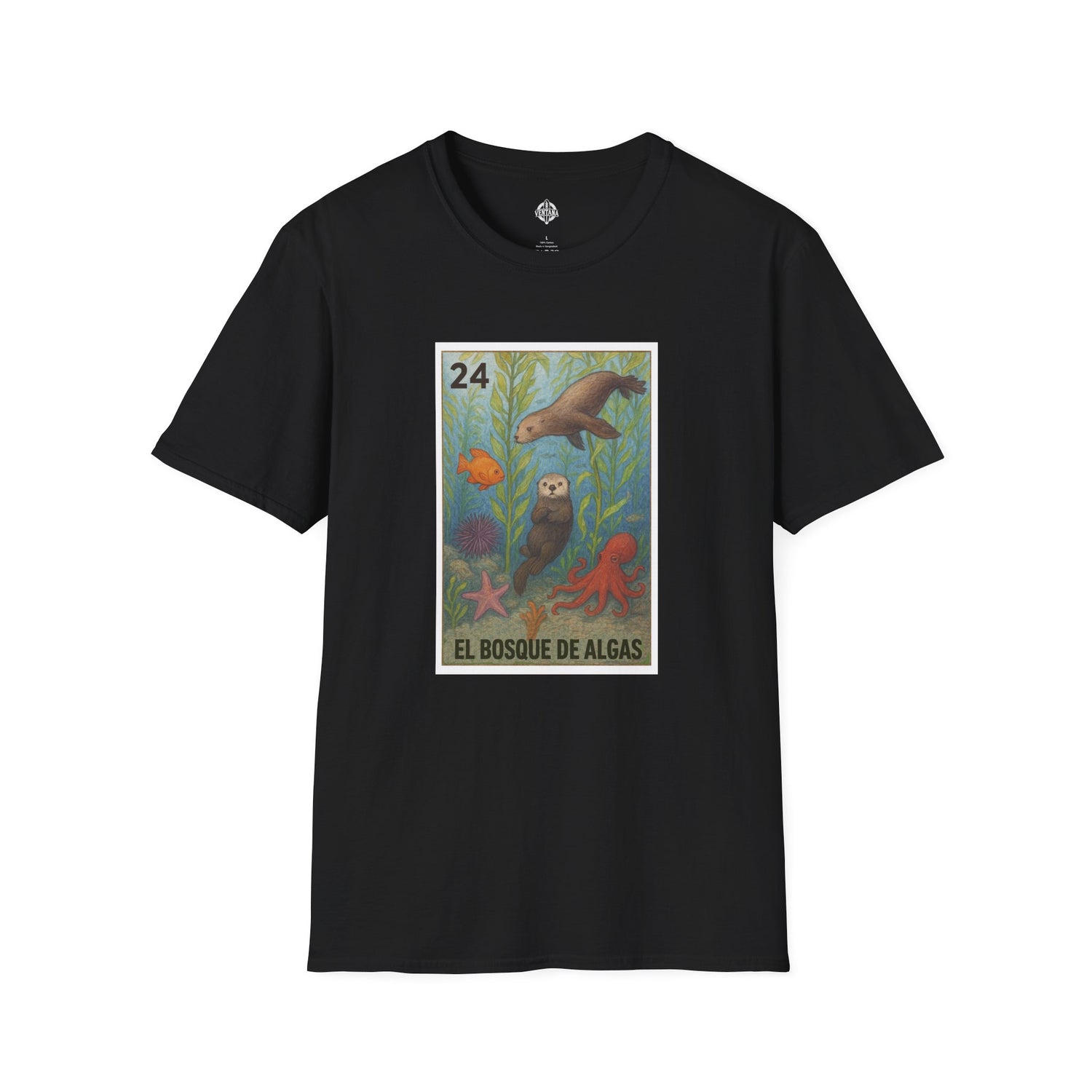 Kelp Forest Lotería Unisex - Soft Style U.S. Cotton T-Shirt (El Bosque de Algas)