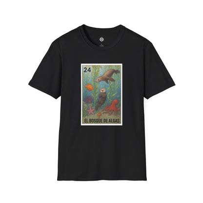 Kelp Forest Lotería Unisex - Soft Style U.S. Cotton T-Shirt (El Bosque de Algas)