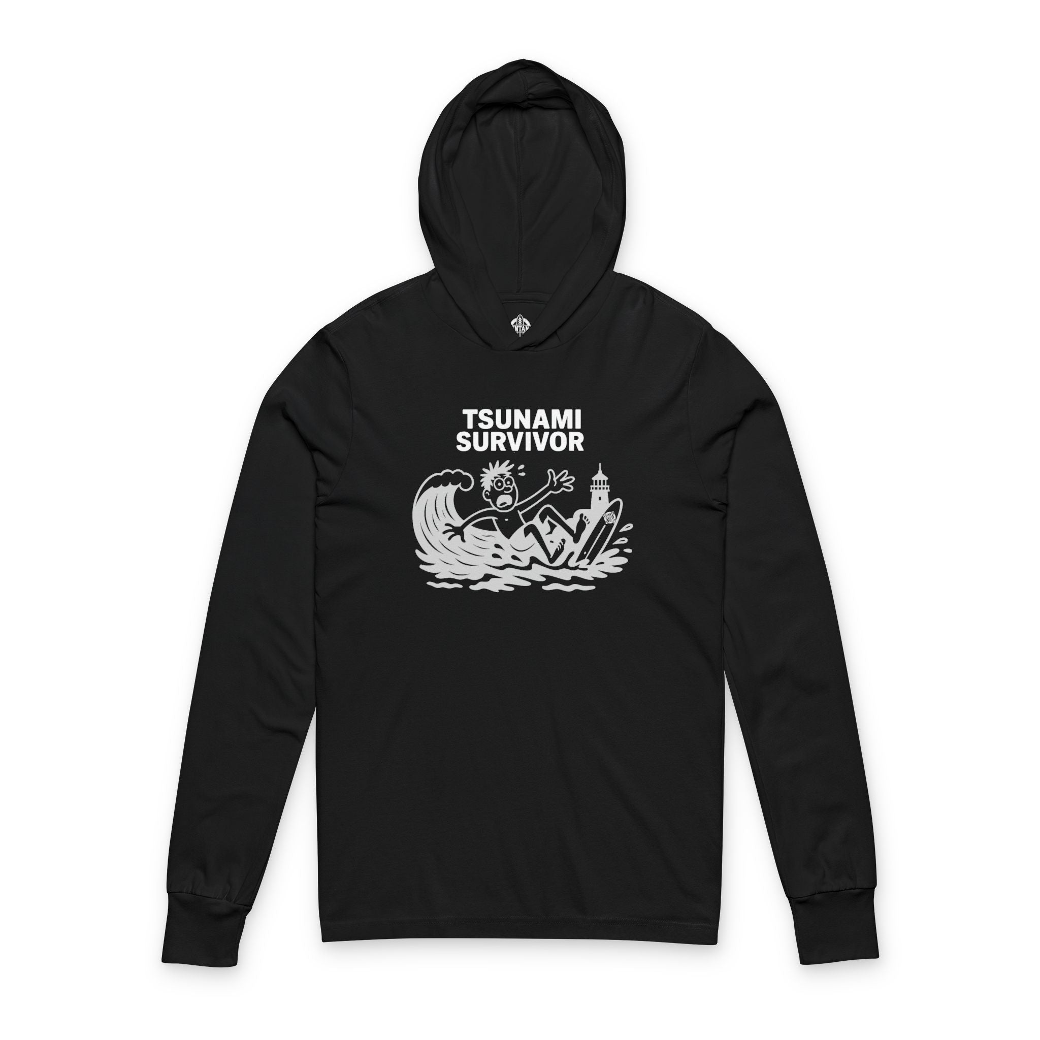 Tsunami Survivor Unisex - Cotton Hooded Long Sleeve Hooded T-Shirt