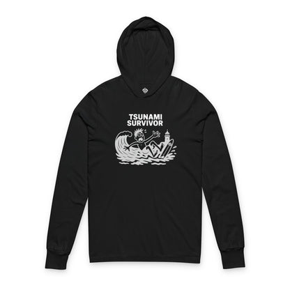 Tsunami Survivor Unisex - Cotton Hooded Long Sleeve Hooded T-Shirt
