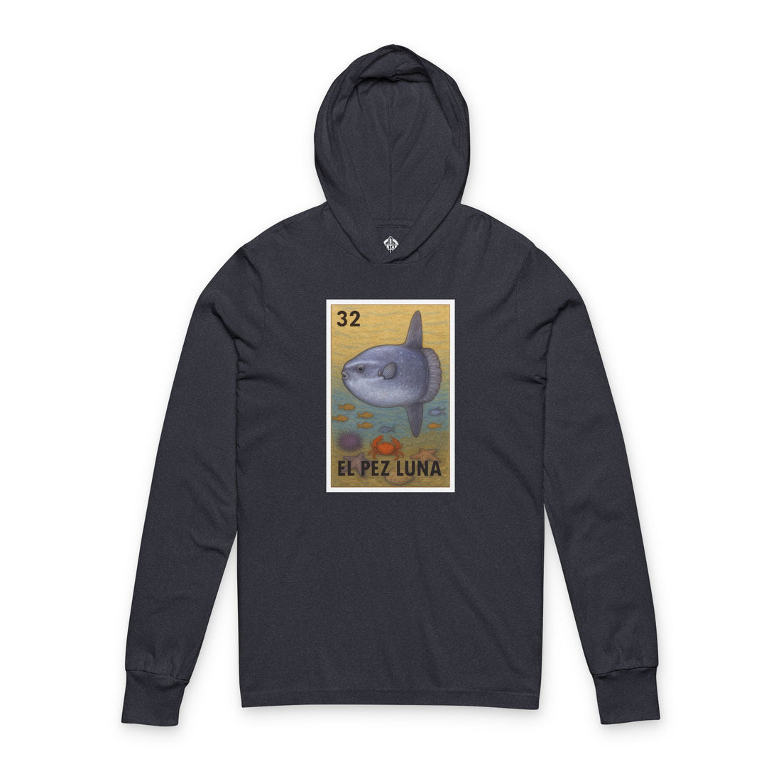 Sunfish Lotería Unisex - Cotton Hooded Long Sleeve Hooded T-Shirt (El Pez Luna)