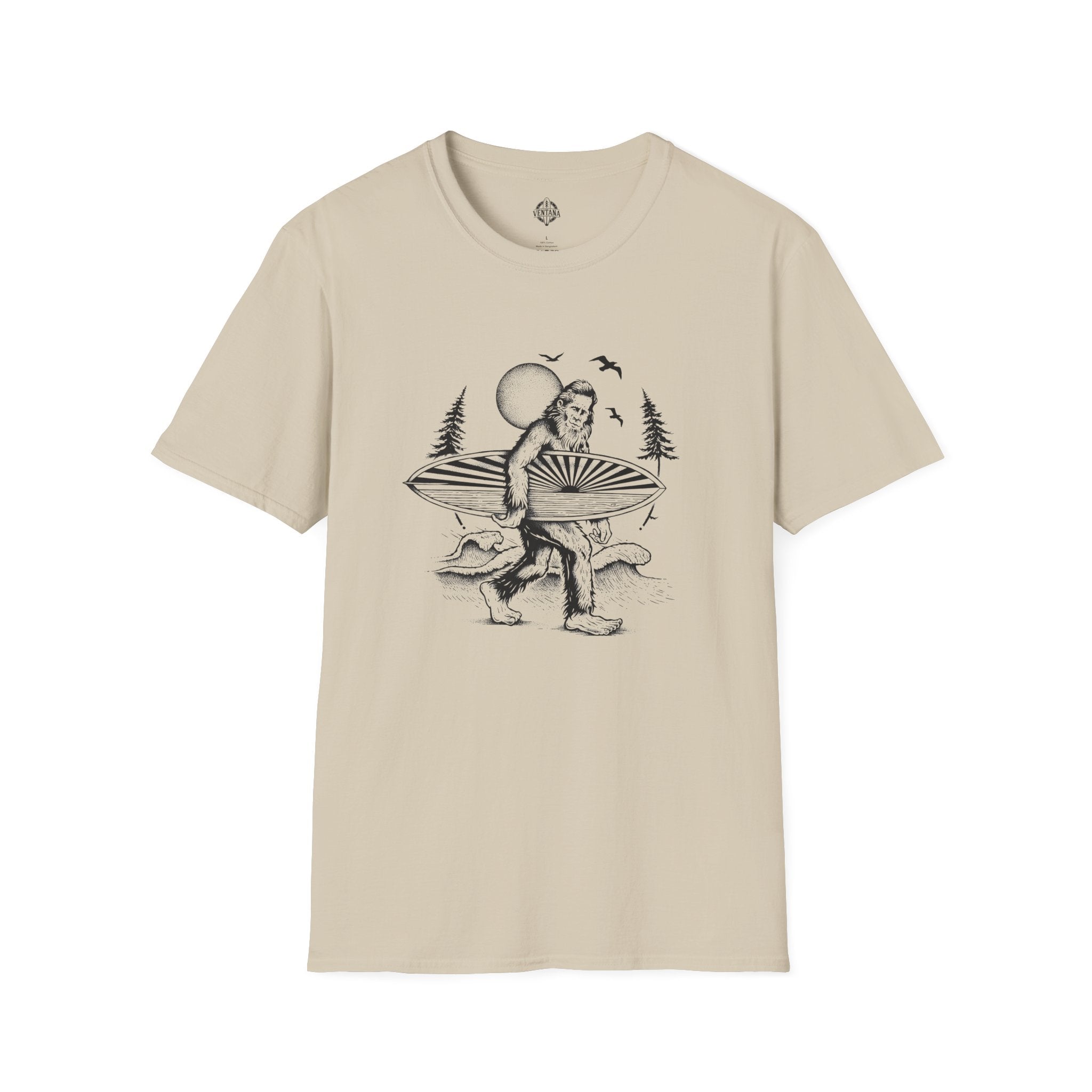 Ventana Surfsquatch by Thiago Bianchini Unisex - Soft Style U.S. Cotton T-Shirt