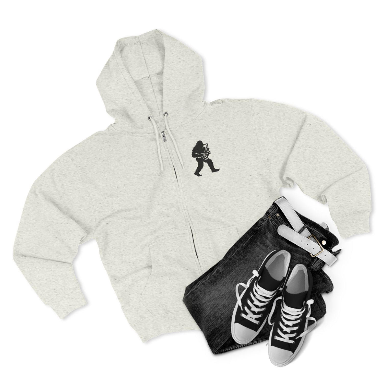 Ventana Saxsquatch Unisex - Zip Cotton Blend Fleece Hoodie