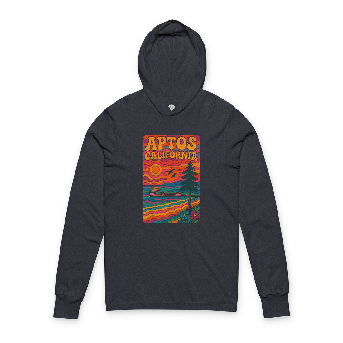 Aptos California Psychedelic Unisex - Cotton Long Sleeve Hooded T-Shirt