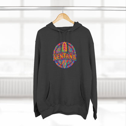Ventana Psychedelic Treefish Logo Unisex - Pull-Over Cotton Blend Fleece Hoodie