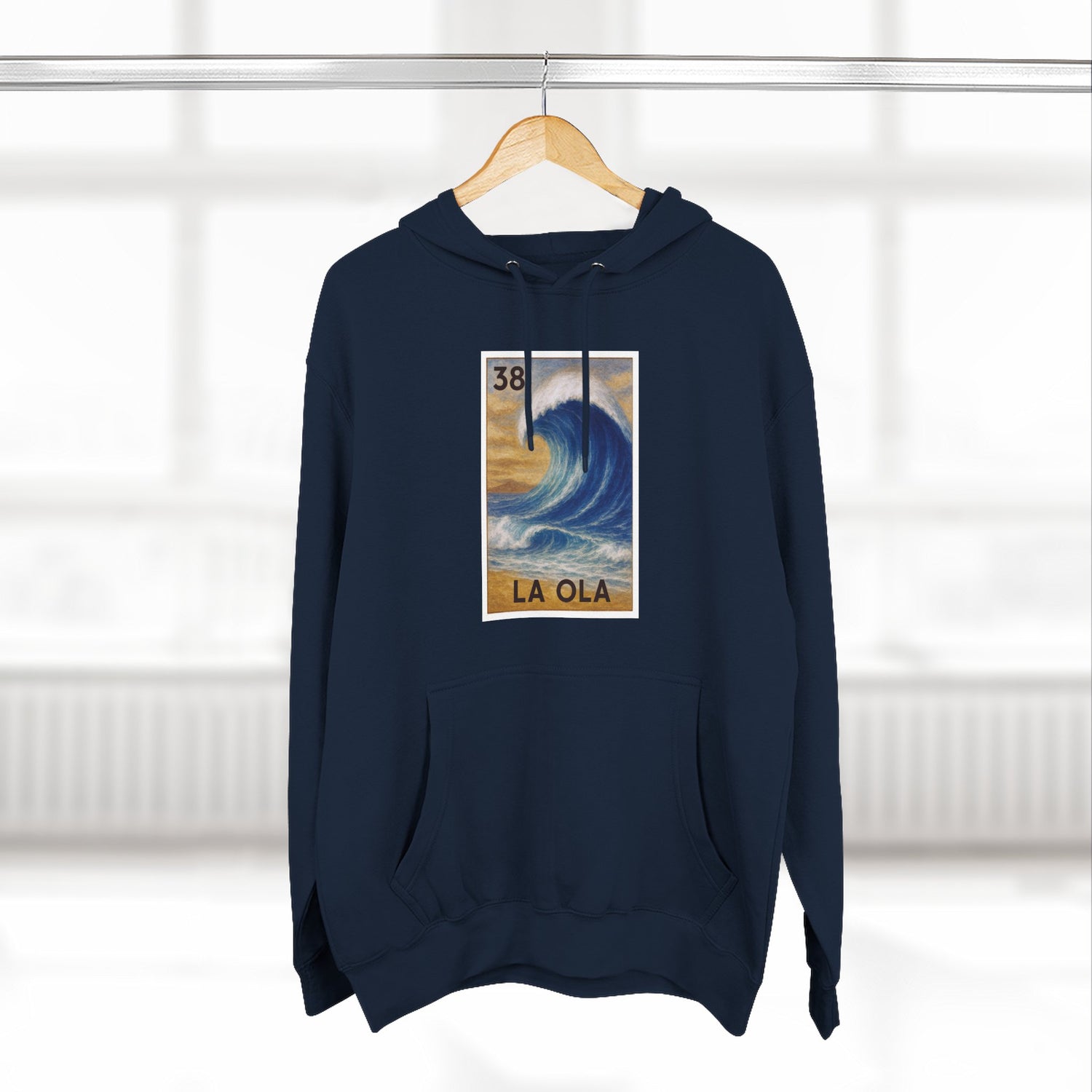 Wave Lotería Unisex - Pull-Over Cotton Blend Fleece Hoodie (La Ola)