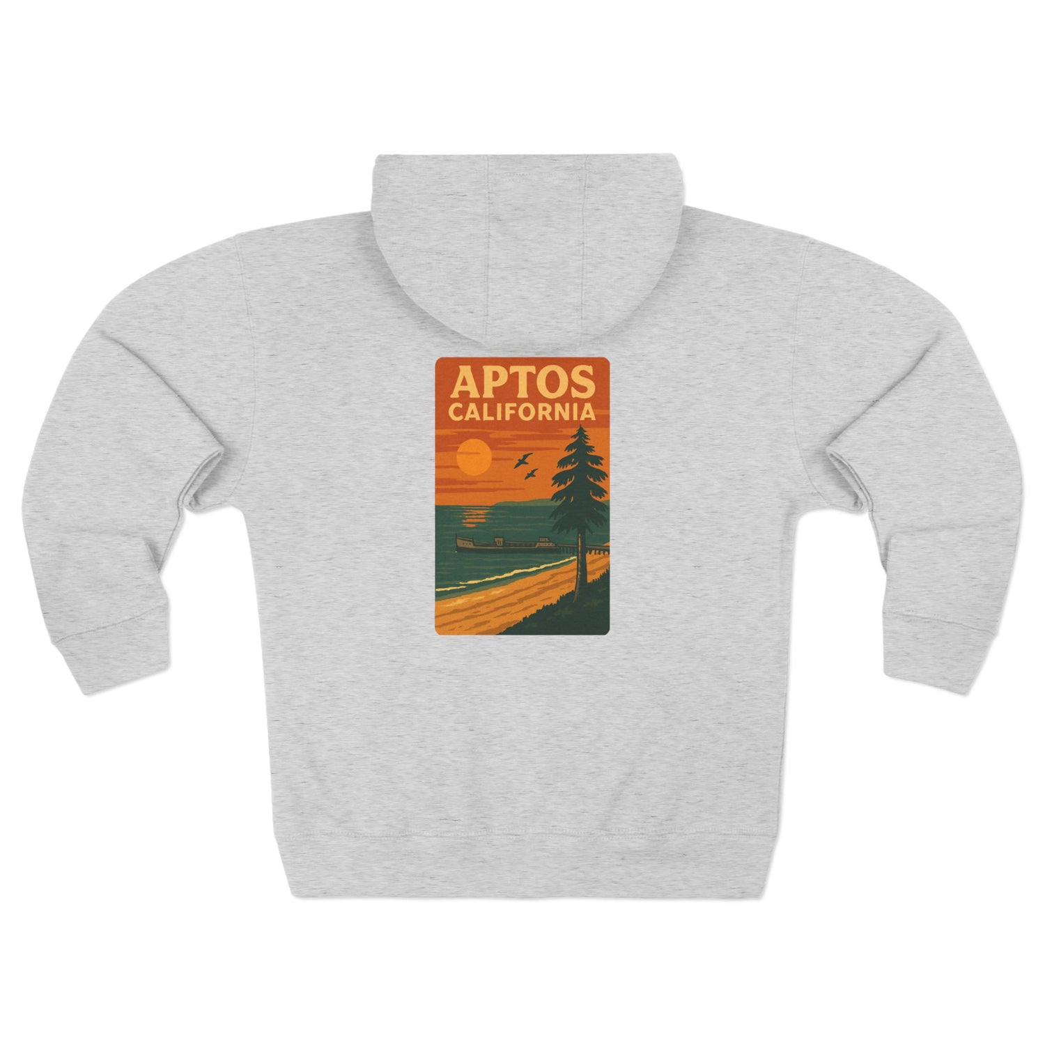 Aptos California Sunset Unisex - Zip Cotton Blend Fleece Hoodie
