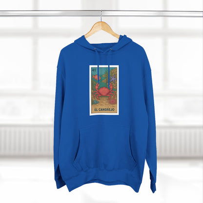 Crab Lotería Unisex - Pull-Over Cotton Blend Fleece Hoodie (El Cangrejo)