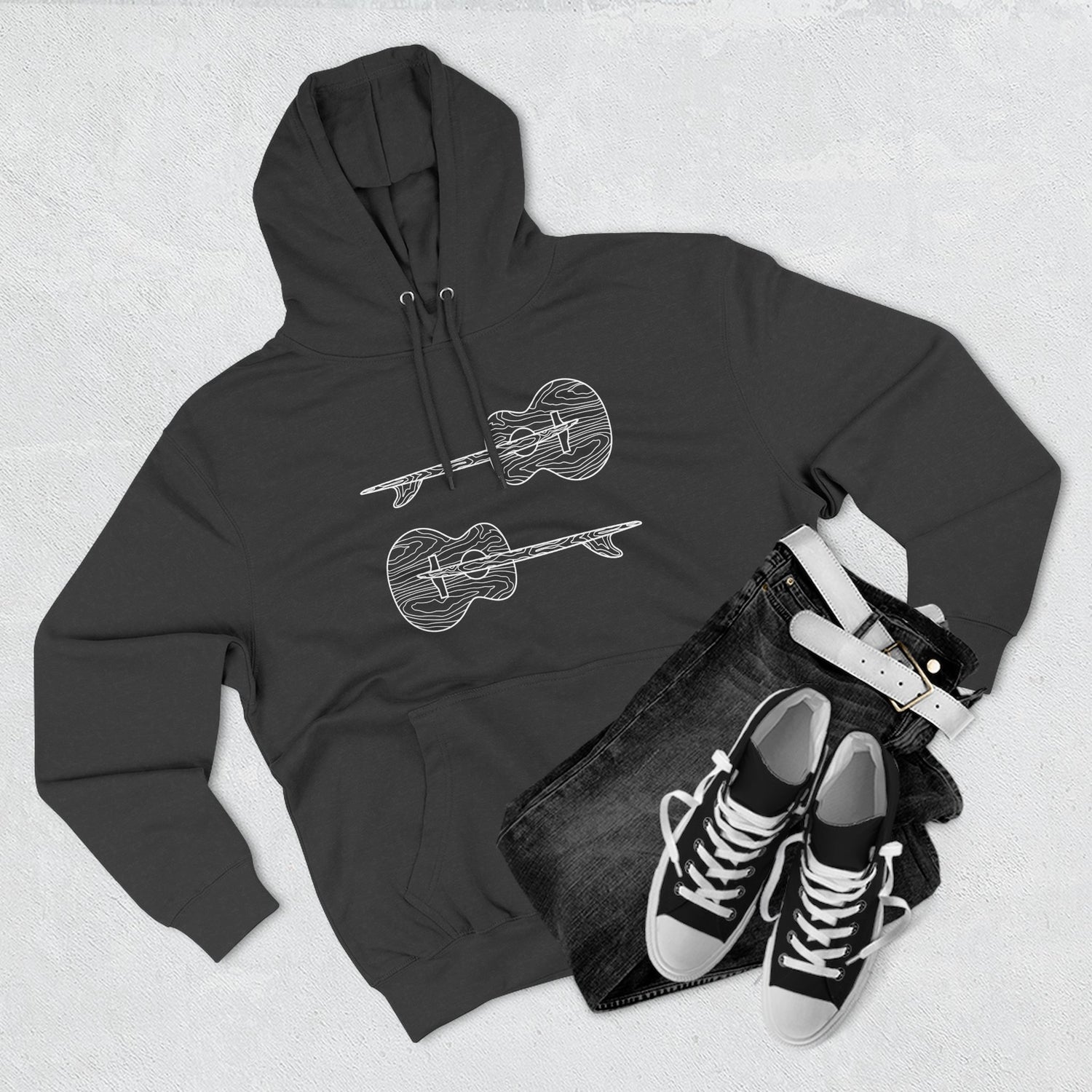 Ventana Santa Cruz Guitar Collab Unisex - Pull-Over Cotton Blend Fleece Hoodie