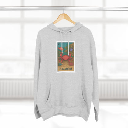 Crab Lotería Unisex - Pull-Over Cotton Blend Fleece Hoodie (El Cangrejo)