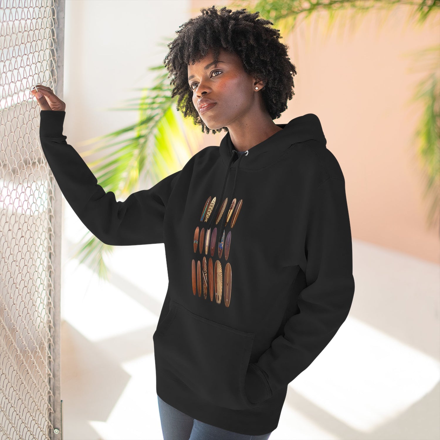 Ventana Wooden Surfboards Unisex - Pull-Over Cotton Blend Fleece Hoodie