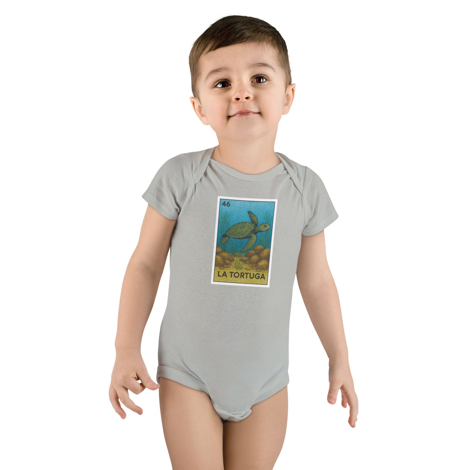 Turtle Lotería - Baby Short Sleeve 100% Cotton Onesie (La Tortuga)