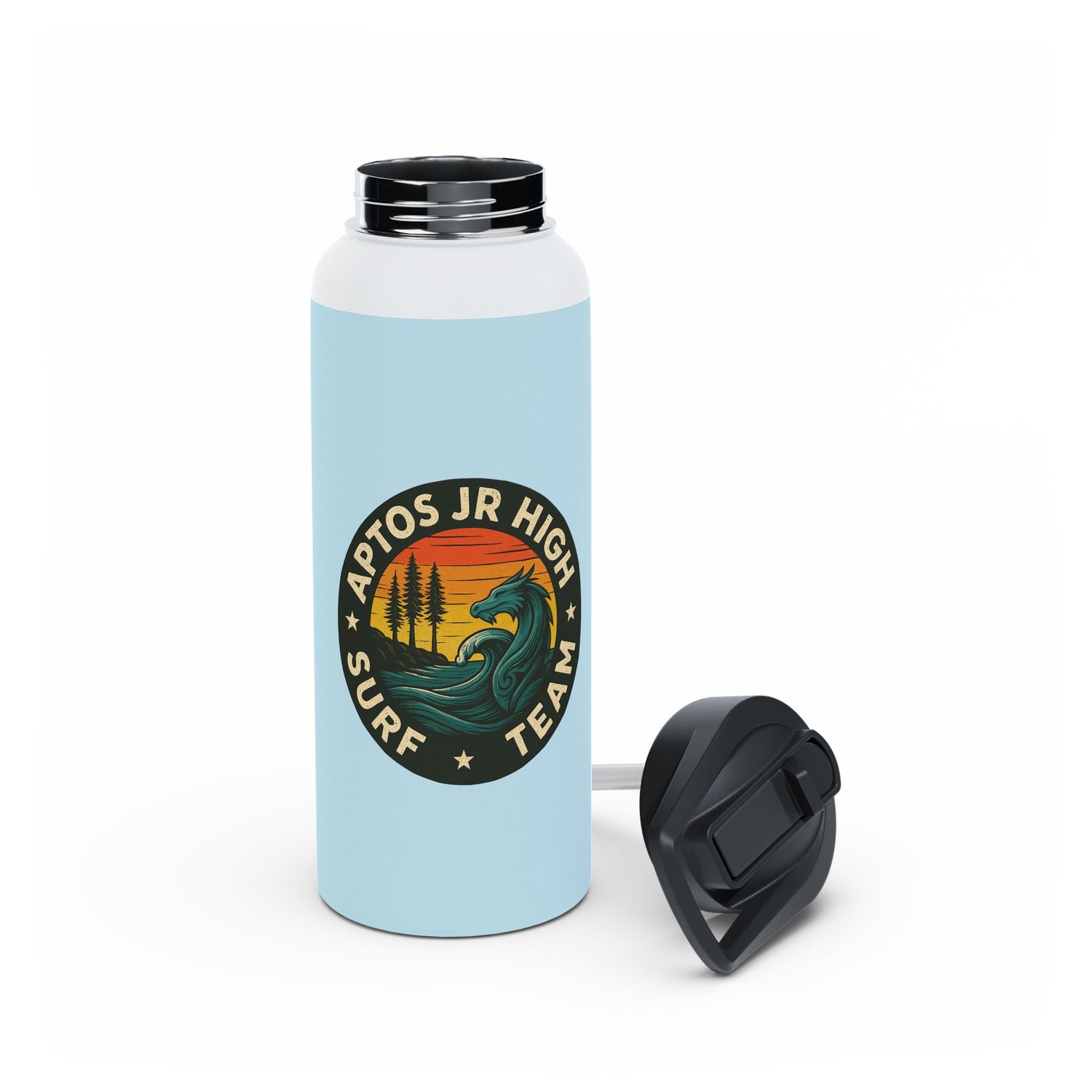 Aptos Jr High Surf Team - Stainless Steel Water Bottle