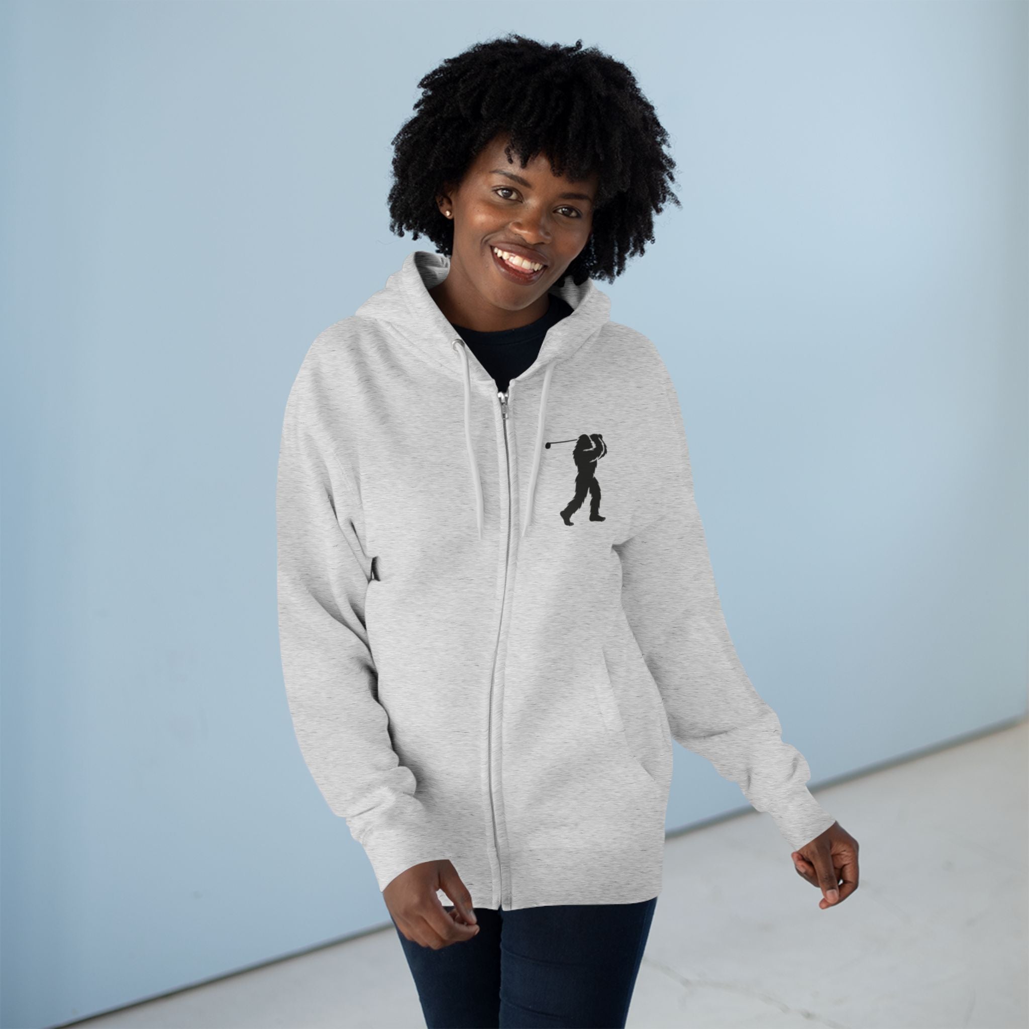 Ventana Golfsquatch Unisex - Zip Cotton Blend Fleece Hoodie