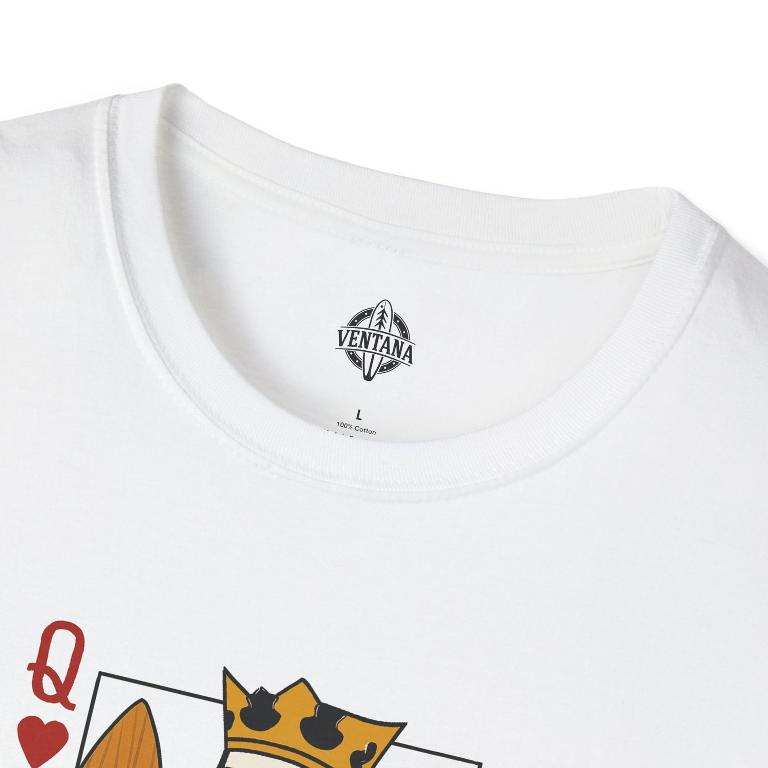 Queen of Hearts Surfer Unisex - U.S. Cotton T-Shirt