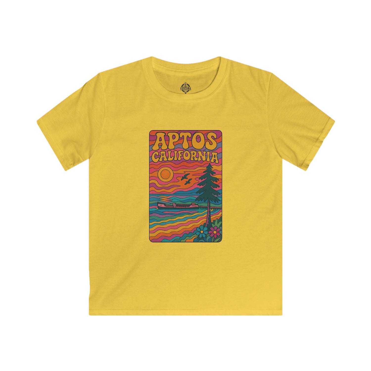 Aptos California Psychedelic Kids - Soft Style U.S. Cotton T-Shirt