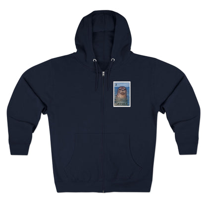 Seal Lotería Unisex - Zip Cotton Blend Fleece Hoodie (La Foca)