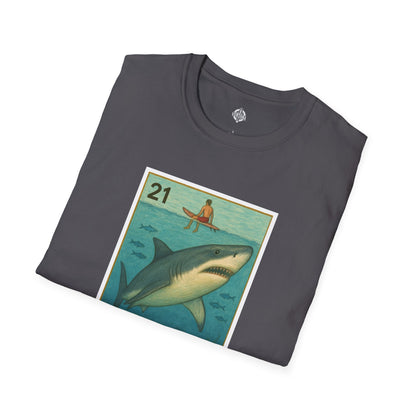 Shark Lotería Unisex - Soft Style U.S. Cotton T-Shirt (El Tiburón)