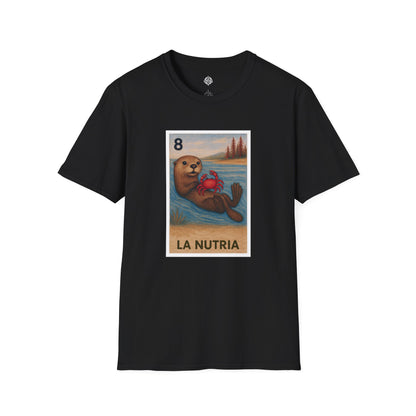 Sea Otter Lotería Unisex - Soft Style U.S. Cotton T-Shirt (La Nutria)