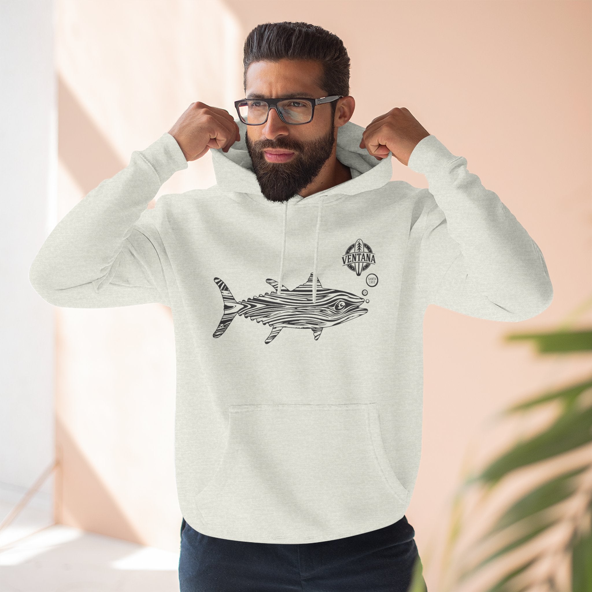 Ventana Wooden Tuna Unisex - Pull-Over Cotton Blend Fleece Hoodie