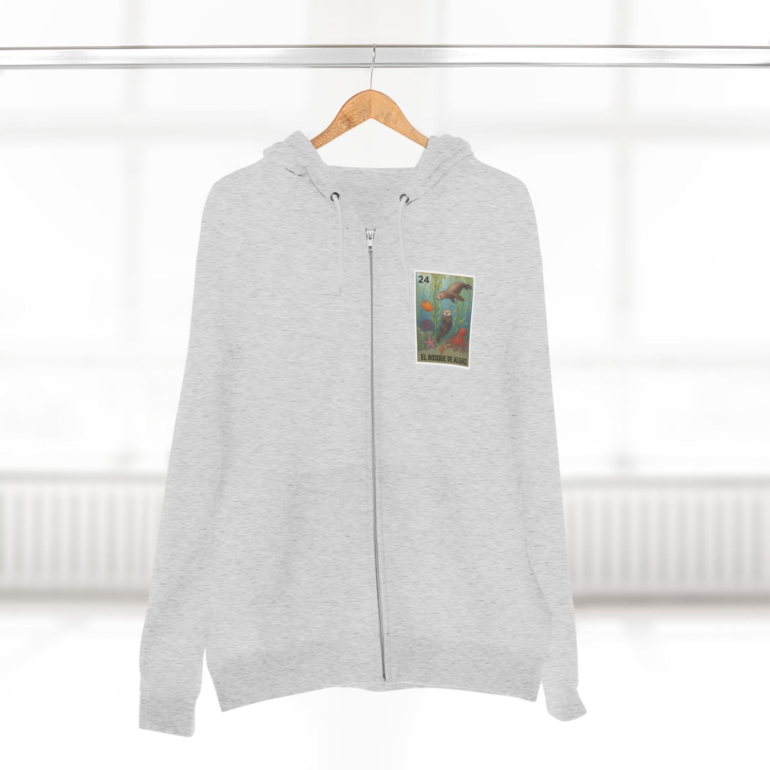 Kelp Forest Lotería Unisex - Zip Cotton Blend Fleece Hoodie (El Bosque de Algas)