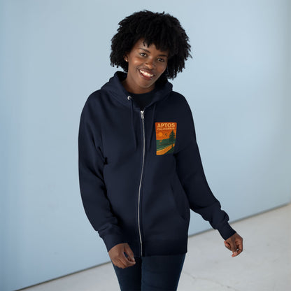 Aptos California Sunset Unisex - Zip Cotton Blend Fleece Hoodie