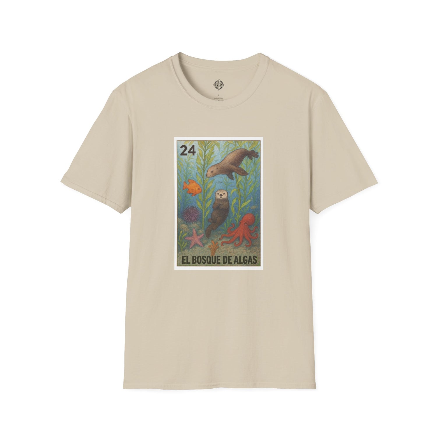 Kelp Forest Lotería Unisex - Soft Style U.S. Cotton T-Shirt (El Bosque de Algas)