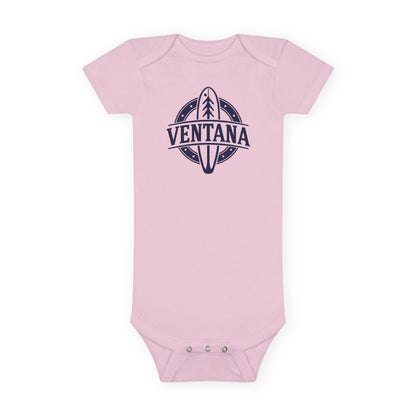 Ventana Treefish Logo - Baby Short Sleeve 100% Cotton Onesie