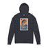 Navy blue hoodie with a dolphin graphic and &