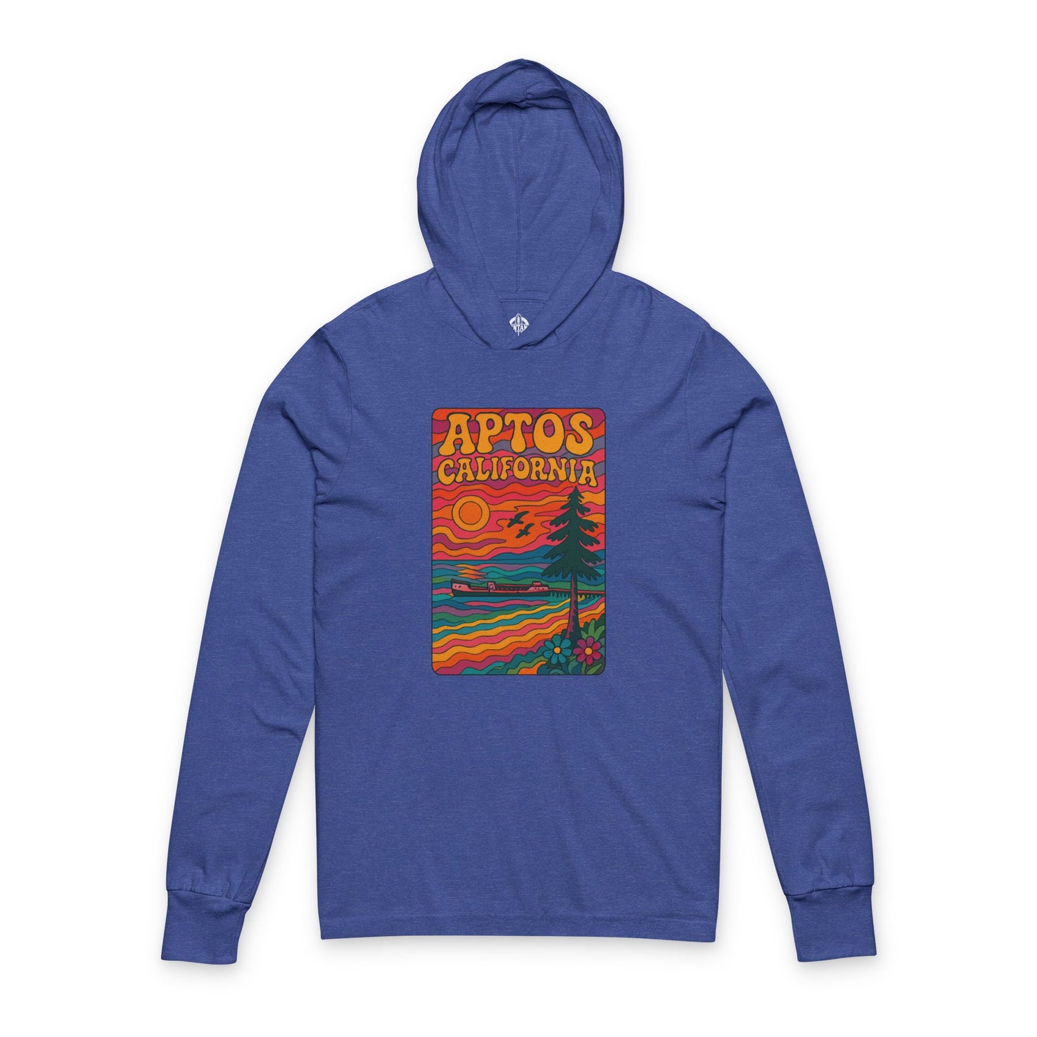 Aptos California Psychedelic Unisex - Cotton Long Sleeve Hooded T-Shirt