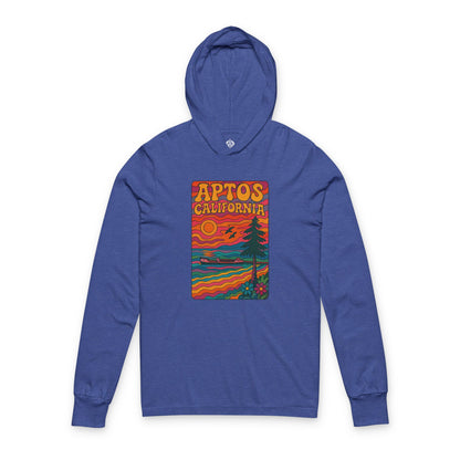 Aptos California Psychedelic Unisex - Cotton Long Sleeve Hooded T-Shirt