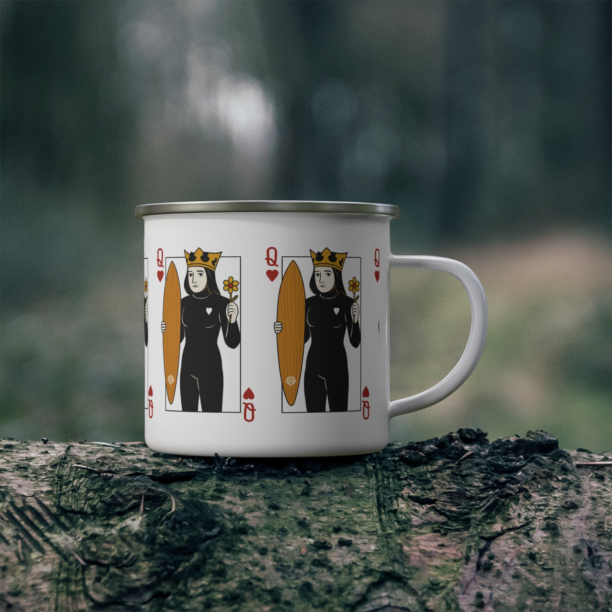 Queen of Hearts Enamel Camping Mug (12oz - small)