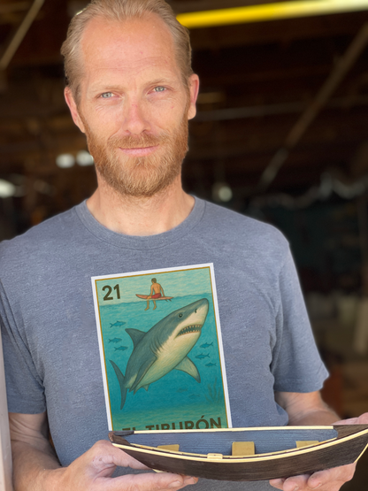 Shark Lotería Unisex - Soft Style U.S. Cotton T-Shirt (El Tiburón)